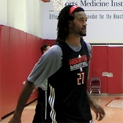 Jordan Hill at Houston Rockets practice