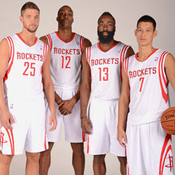 Chandler Parsons Dwight Howard James Harden and Jeremy Lin
