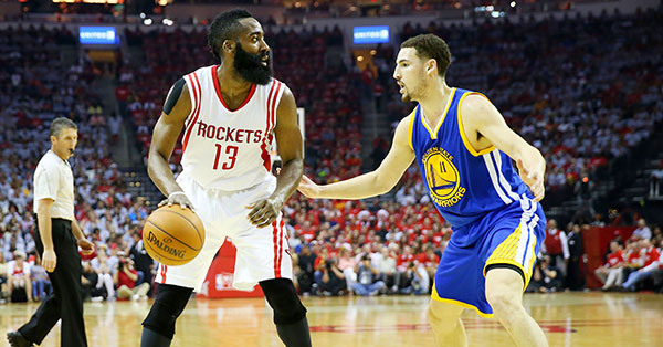 James Harden Klay Thompson Rockets Warriors